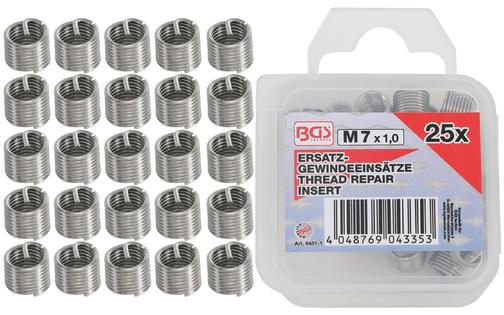 Thread Inserts BGS M7 x 1.0 mm 25 pcs.