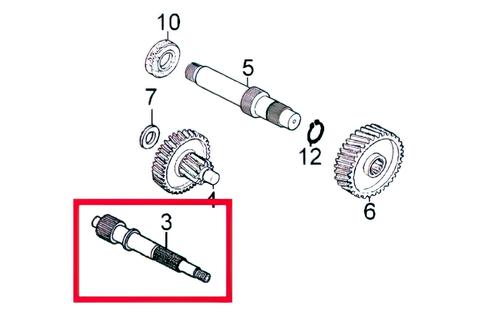 Primary Gears / Drive Shaft Kymco Agility 50cc 4-stroke 12 inch