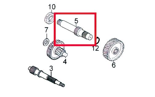 Secondary Gears / Output Shaft Kymco Agility 50cc 4-stroke 12 inch