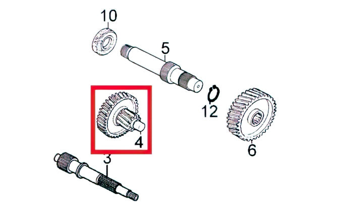 Countershaft / Layshaft Kymco 14/53 Agility 50cc 4-stroke 12 inch