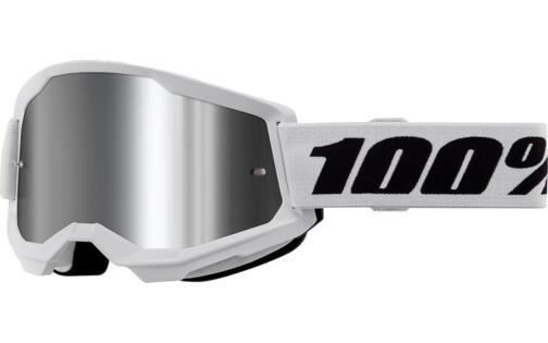 MX Goggles 100% Strata 2 white silver mirror