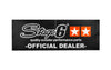 Banner Stage6 75x200cm black w/ orange stars