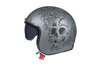 Open Face Helmet MT Helmets Le Mans 2 SV Skull & Rose grey
